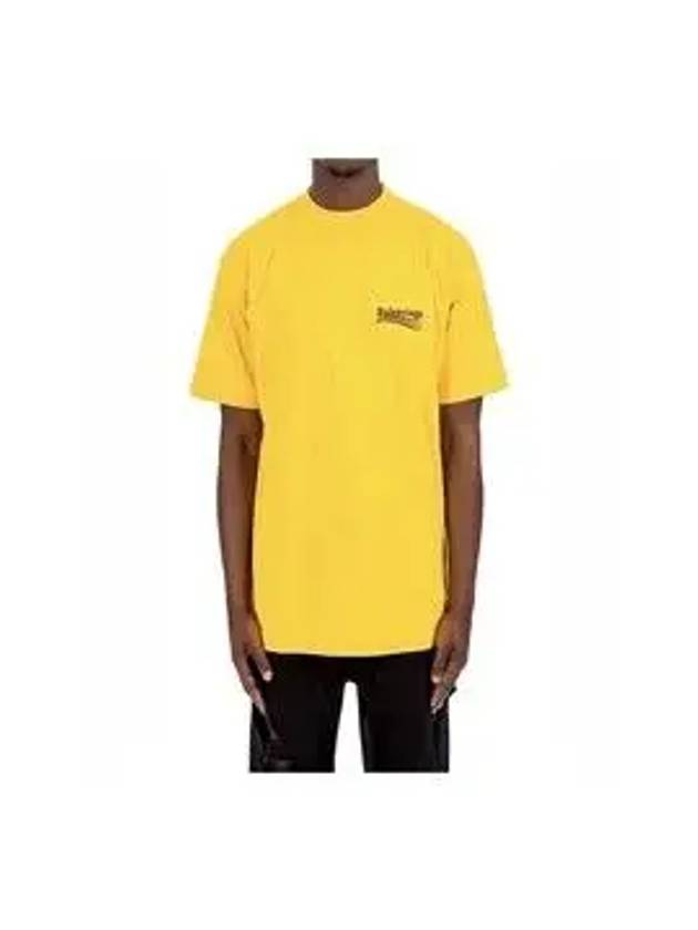 Wave Logo Political Campaign Large Fit Short Sleeve T-Shirt Yellow - BALENCIAGA - BALAAN 7