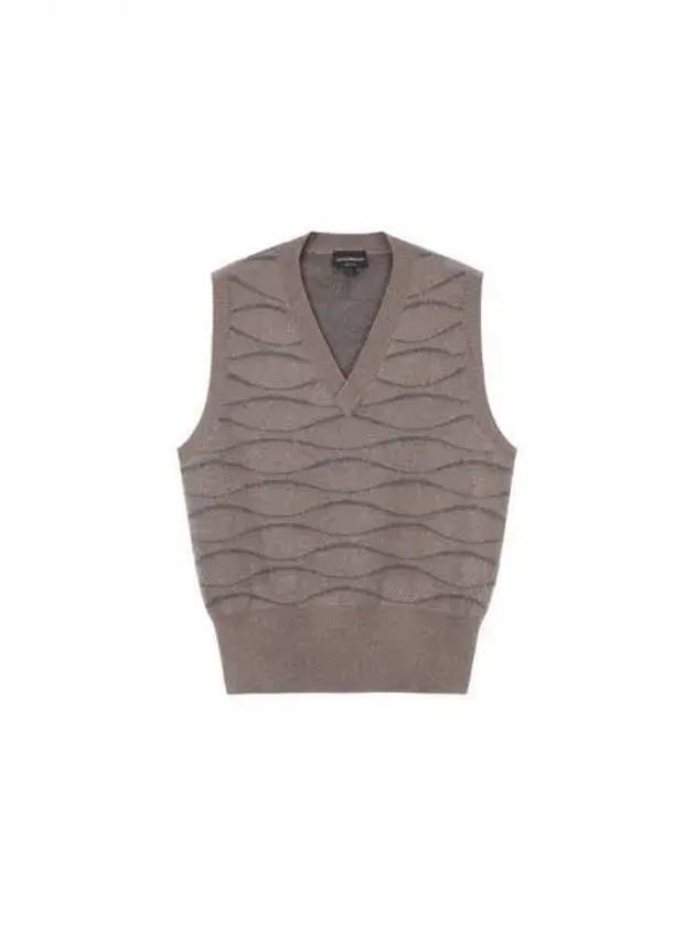 Minho PICK Men s Hair Patterned Vest Dark Brown 270132 - EMPORIO ARMANI - BALAAN 1