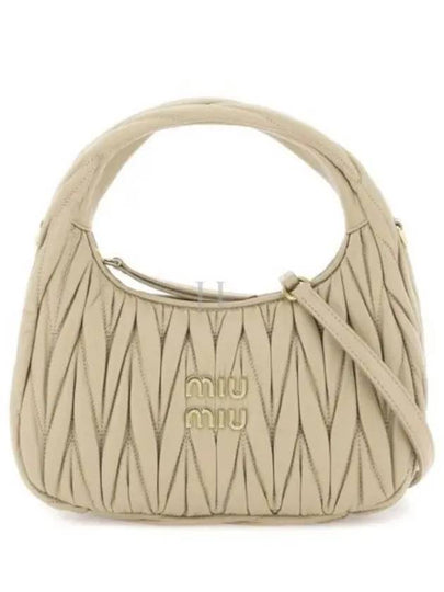 Wander Materasse Nappa Leather Mini Hobo Tote Bag Beige - MIU MIU - BALAAN 2