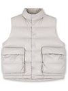 Unisex Leather Puffer Padding Vest Ivory - NUAKLE - BALAAN 2