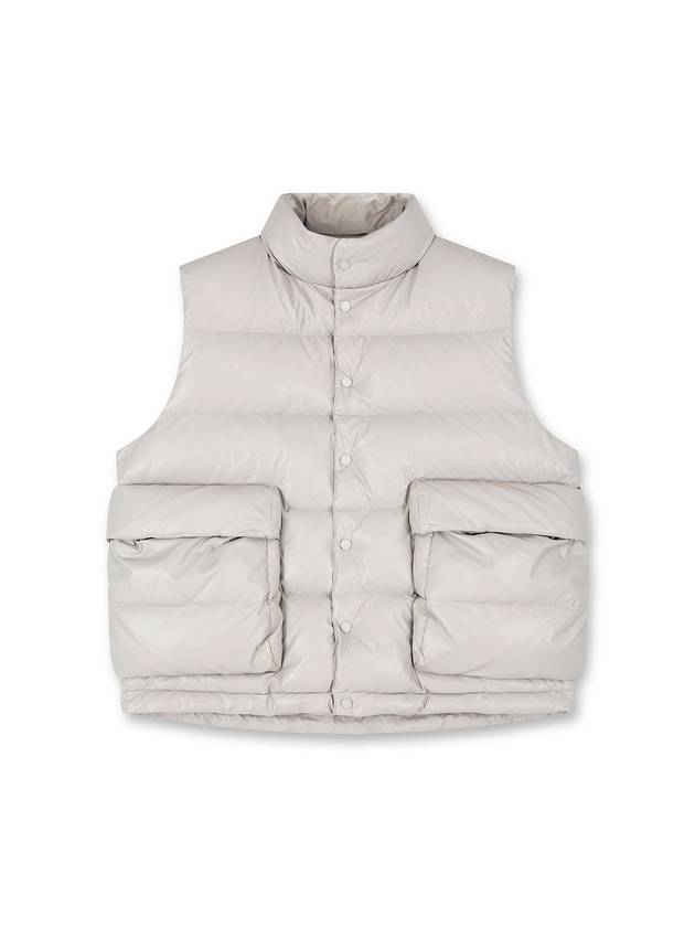 Unisex Leather Puffer Padding Vest Ivory - NUAKLE - BALAAN 2