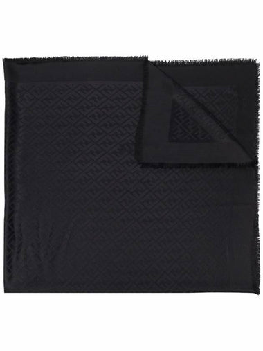 FF Organic Silk Wool Muffler Black - FENDI - BALAAN 1