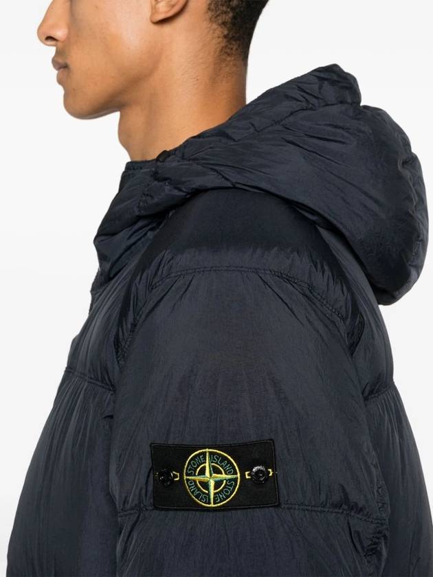 Men's Wappen Patch Crinkle Wraps Long Padding Navy - STONE ISLAND - BALAAN 6