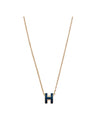 Mini Pop H Pendant Necklace Gold Bleu Saphir - HERMES - BALAAN 1