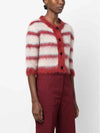 Stripe Crop Mohair Cardigan Red - MARNI - BALAAN 5