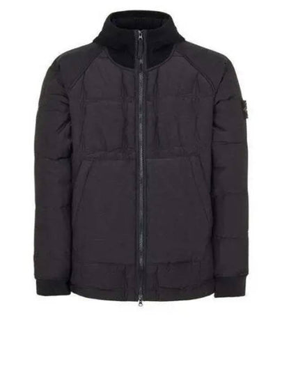 Wappen Patch Quilted Cupro Cotton Zip Up Hoodie Black - STONE ISLAND - BALAAN 2