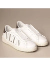 Men's Hidden Strap VLTN Logo Rockstud Low Top Sneakers White - VALENTINO - BALAAN 3