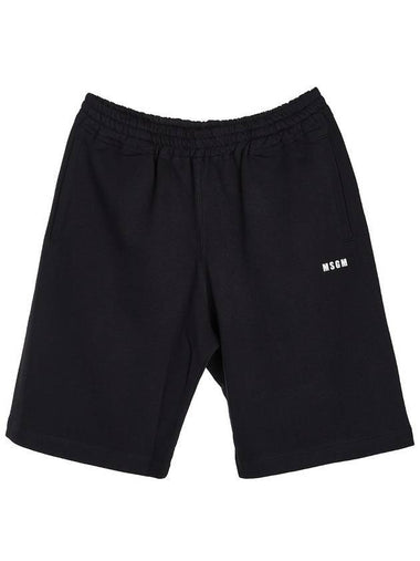 Logo Bermuda Shorts Black - MSGM - BALAAN 1