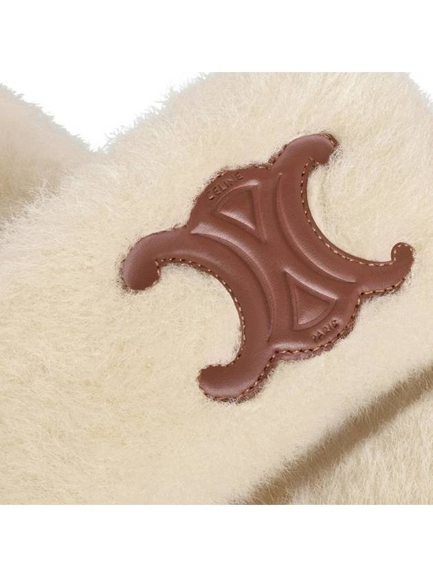 Triomphe Shearling Fur Slippers Brown Beige - CELINE - BALAAN 6