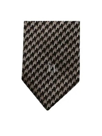 Men's Houndstooth Silk Tie Brown - TOM FORD - BALAAN 2