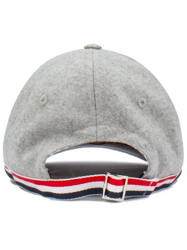 Bow Grosgrain Wool Flannel Ball Cap Light Grey - THOM BROWNE - BALAAN 3