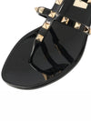 Rockstud Flat Rubber Flip Flops Black - VALENTINO - BALAAN 7