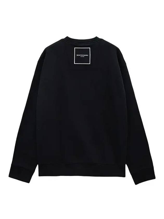 Cotton Square Label Sweatshirt Black - WOOYOUNGMI - BALAAN 1