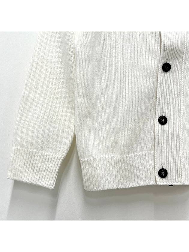 Kids Waffen Patch Wool Zip up Cardigan 6 8 Natural White 8116503Z1 V0099 - STONE ISLAND - BALAAN 5