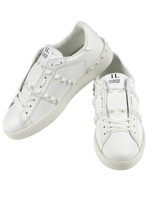 Rockstud Untitled Low-Top Sneakers White - VALENTINO - BALAAN 4