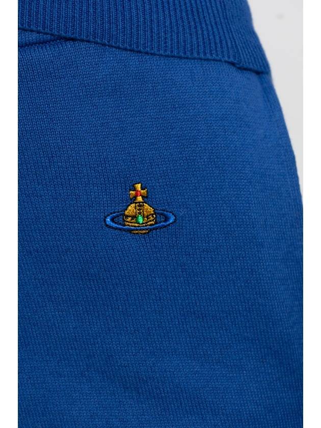 Embroidered Logo Knit Track Pants Blue - VIVIENNE WESTWOOD - BALAAN 6