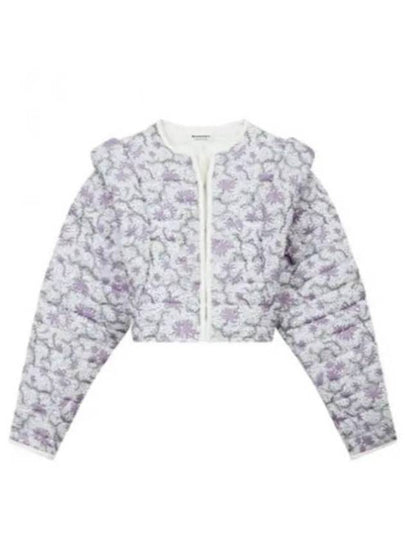 Drew Short Quilted Printed Cotton Jacket Ecru Lilac - ISABEL MARANT - BALAAN 2