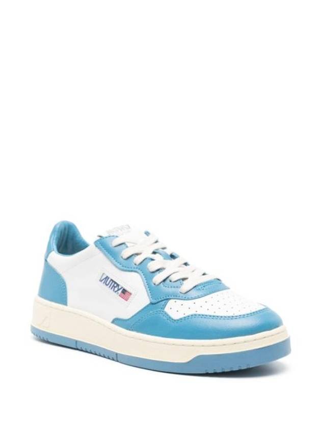 Men's Medalist Leather Low Top Sneakers Blue - AUTRY - BALAAN 4