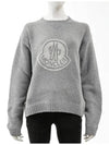 Logo Cashmere Crew Neck Knit Top Dark Grey Melange - MONCLER - BALAAN 2