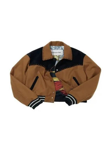 Margot Western Varsity Bomber Jacket Brown - ANDERSSON BELL - BALAAN 1