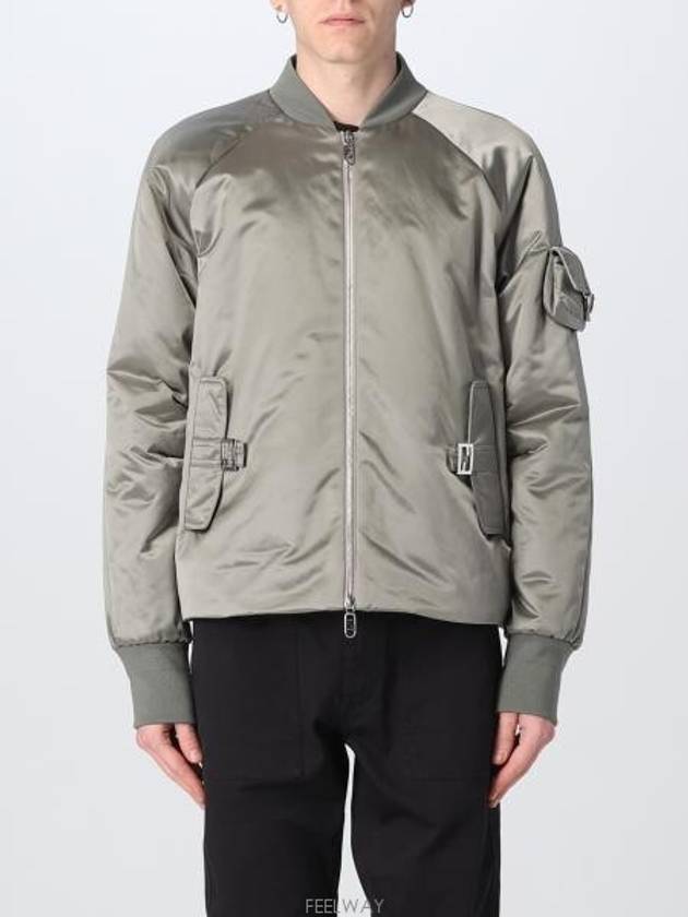 Men's Nylon Bomber Jacket Grey - FENDI - BALAAN 3