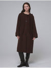 Hooded muffler handmade long coat Chocolate Brown - OPENING SUNSHINE - BALAAN 3