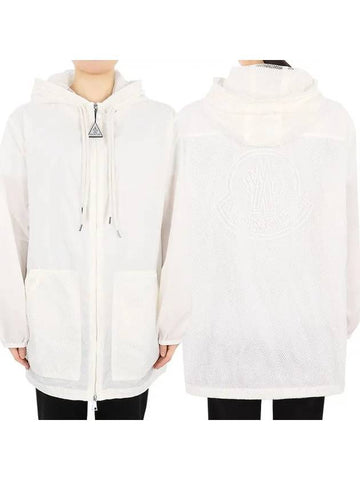 Women s IOLE Hooded Long Jacket White 1A00101 5968E 032 - MONCLER - BALAAN 1