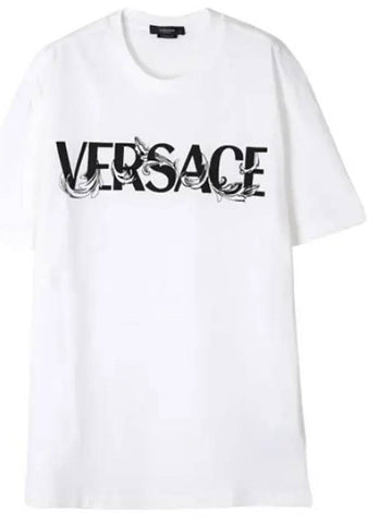 Baroque Silhouette Logo T Shirt Short Sleeve Tee - VERSACE - BALAAN 1