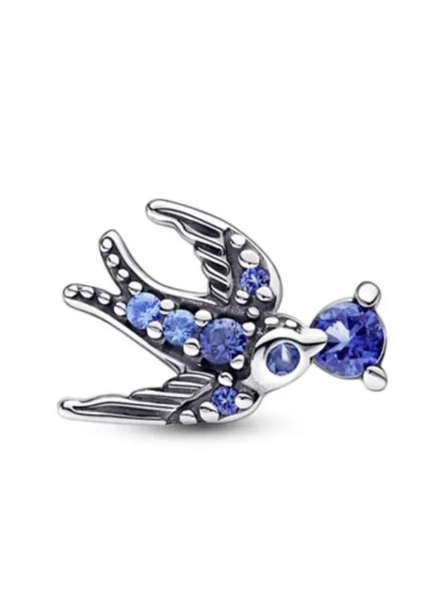 Women's Sparkling Swallow Stud Earrings Blue - PANDORA - BALAAN 4