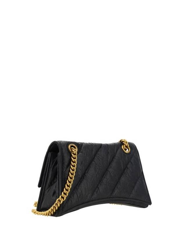 Women's Crush Logo Gold Chain Small Shoulder Bag Black - BALENCIAGA - BALAAN 4