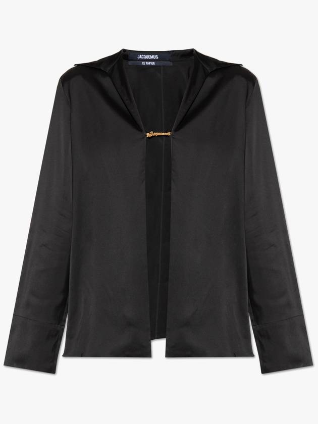 La Chemise Notte Open Charm Logo Shirt Black - JACQUEMUS - BALAAN 2