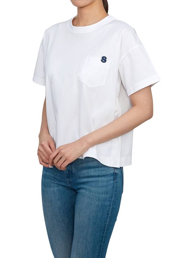 Embroidered Logo Cotton Short-Sleeve T-Shirt White - SACAI - BALAAN 7