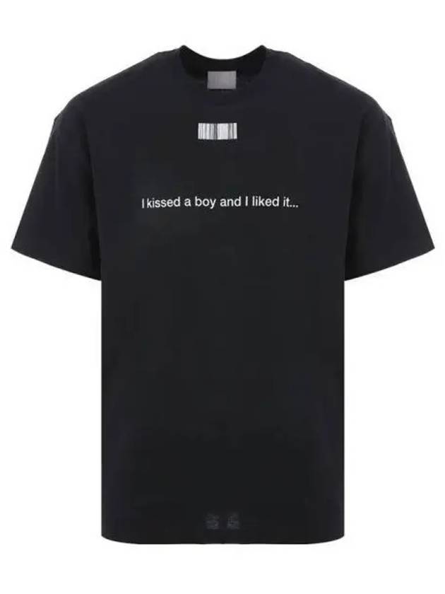 Lettering barcode black short sleeve t shirt 271264 - VETEMENTS - BALAAN 1