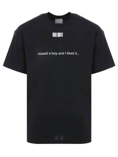 Lettering barcode black short sleeve t shirt 271264 - VETEMENTS - BALAAN 1