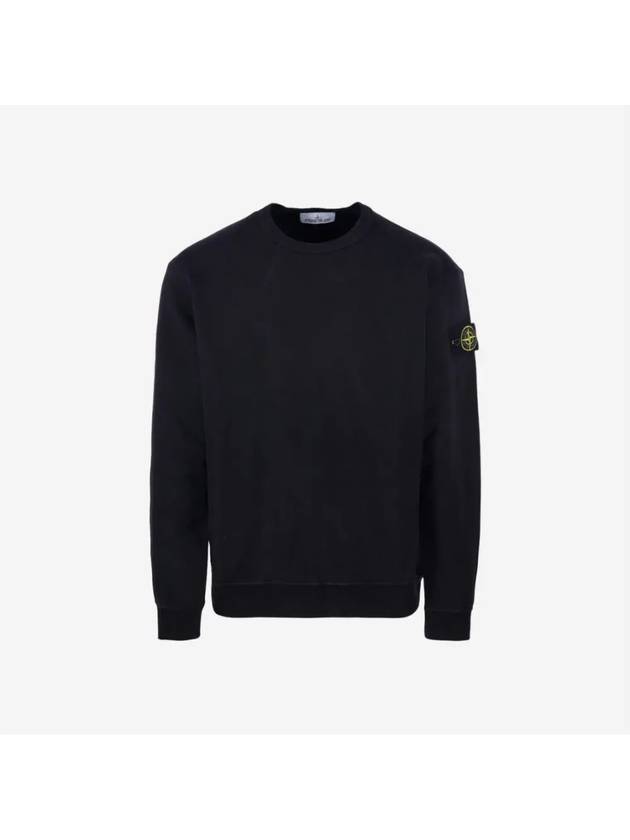 Wappen Patch Crew Neck Cotton Sweatshirt Black - STONE ISLAND - BALAAN 4