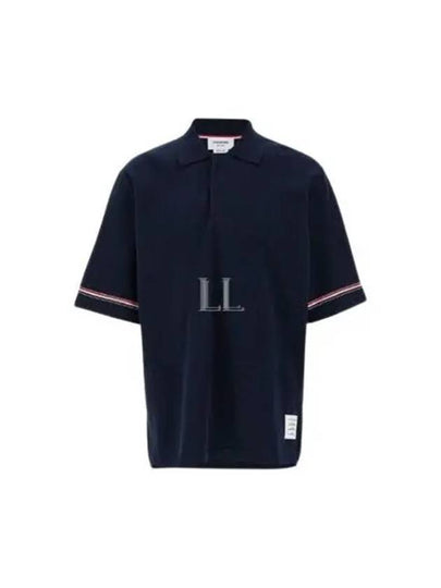 Rugby Polo Shirt Navy - THOM BROWNE - BALAAN 2