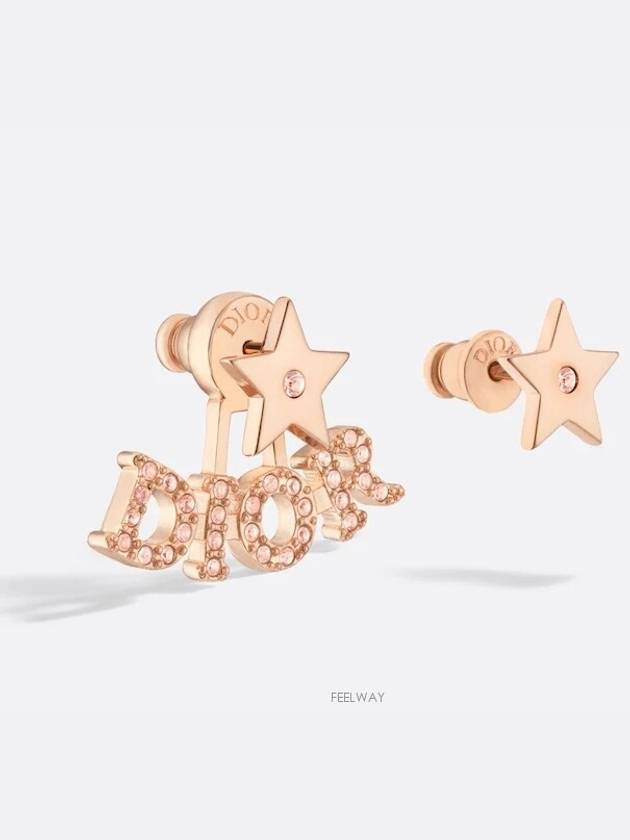 Revolution Star Detail Metal Earrings Rose Gold - DIOR - BALAAN 3