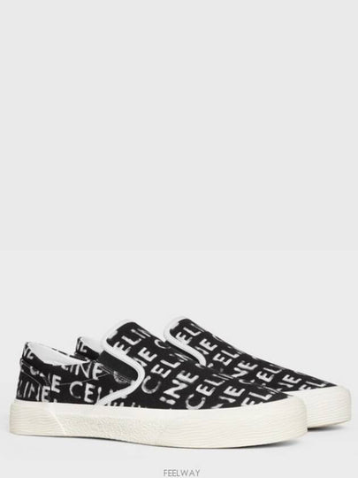 Elliott Celine Print Canvas Slips-On Black - CELINE - BALAAN 2