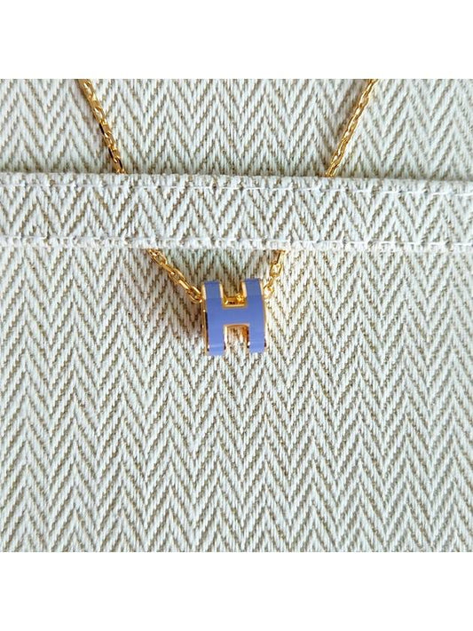 Mini Pop H Pendant Necklace Gold Lilas - HERMES - BALAAN 2