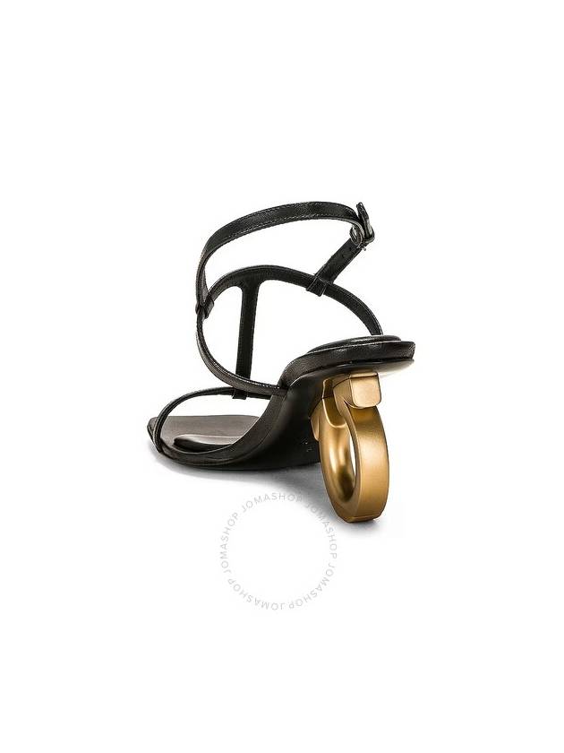 Salvatore Ferragamo Black Elina T-Strap Gancini Sandals, Size 6.5 - SALVATORE FERRAGAMO - BALAAN 3