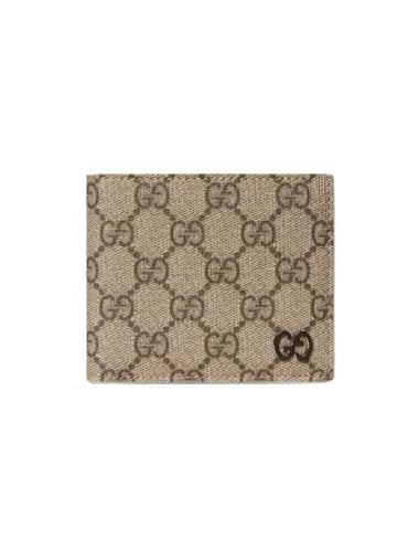 Logo GG Supreme Canvas Half Wallet Beige Ivory - GUCCI - BALAAN 1