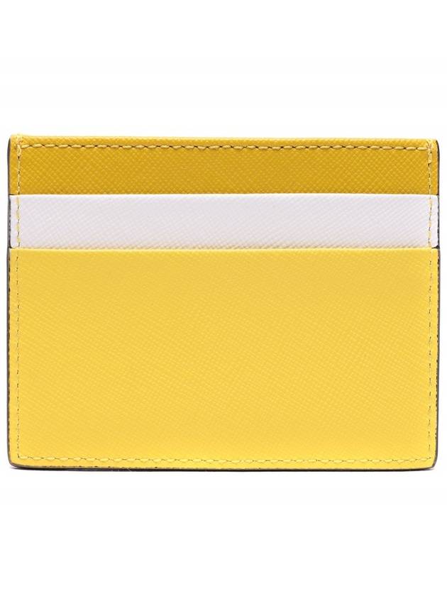 Saffiano Color Block Card Wallet Yellow - MARNI - BALAAN 5