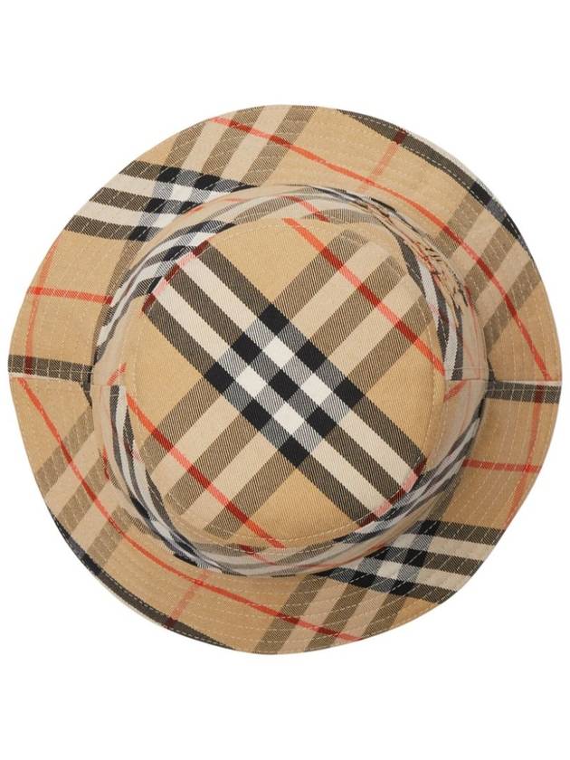 Check Cotton Blend Bucket Hat Beige - BURBERRY - BALAAN 3