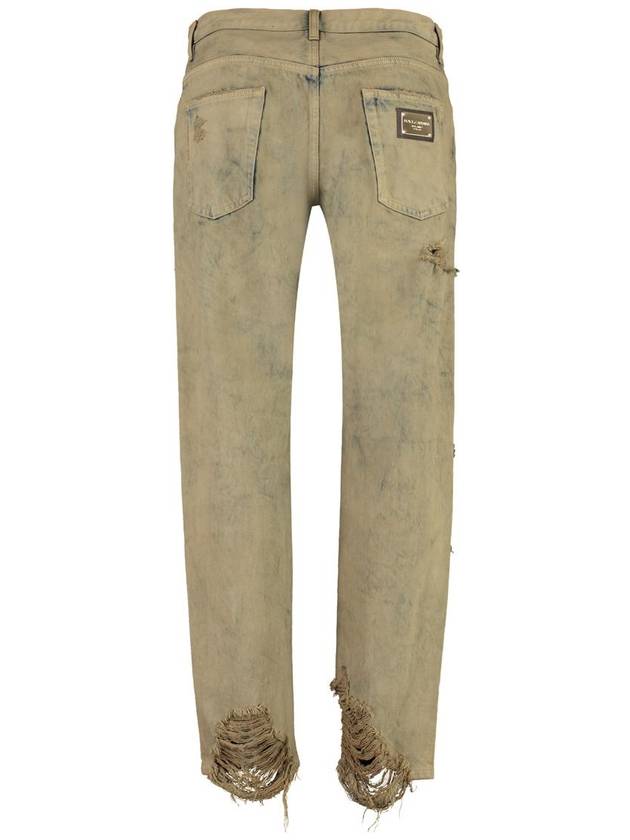 Denim Straight Pants GYJDADG8JQ7 S9001 BEIGE - DOLCE&GABBANA - BALAAN 3