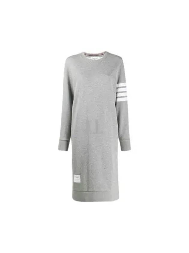 Classic Loopback 4-Bar Sweater Midi Dress Light Grey - THOM BROWNE - BALAAN 2