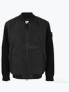 Logo Patch Padded Zip-up Jacket Black - STONE ISLAND - BALAAN 2