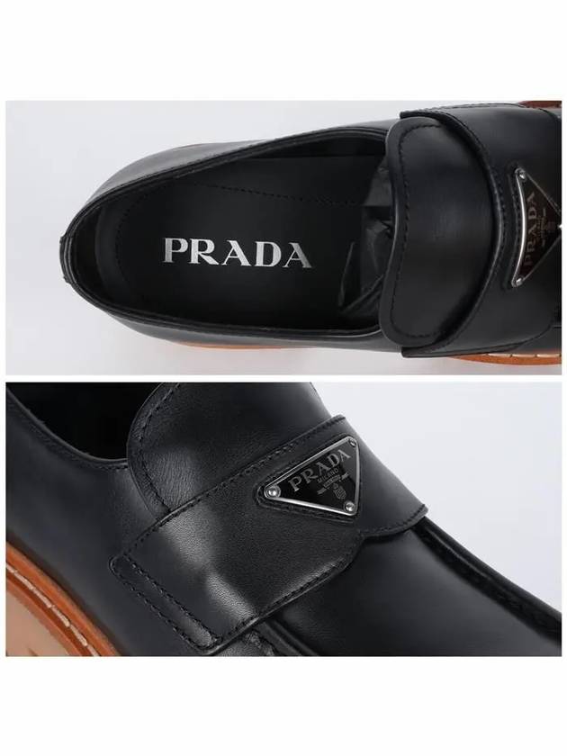 2DE151 070 F0002 Triangle logo leather loafers - PRADA - BALAAN 4