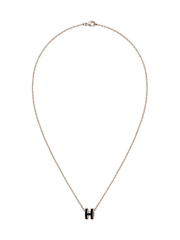 Mini Pop H Pendant Rose Gold & Noir - HERMES - BALAAN 6