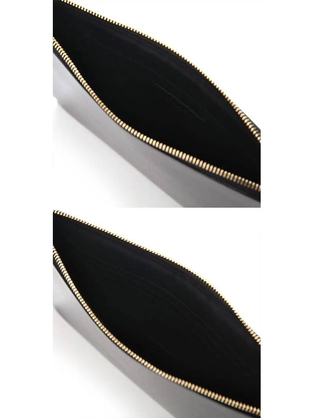 Tiny Cassandre Shiny Leather Zip Tablet Clutch Bag Black - SAINT LAURENT - BALAAN 5