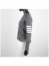 Milano Stitch 4 Bar Classic V Neck Fine Merino Wool Cardigan Medium Grey - THOM BROWNE - BALAAN 4